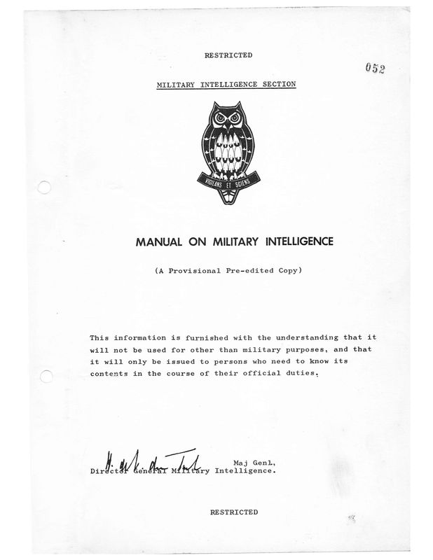 South Africa - Military Intelligence Manual