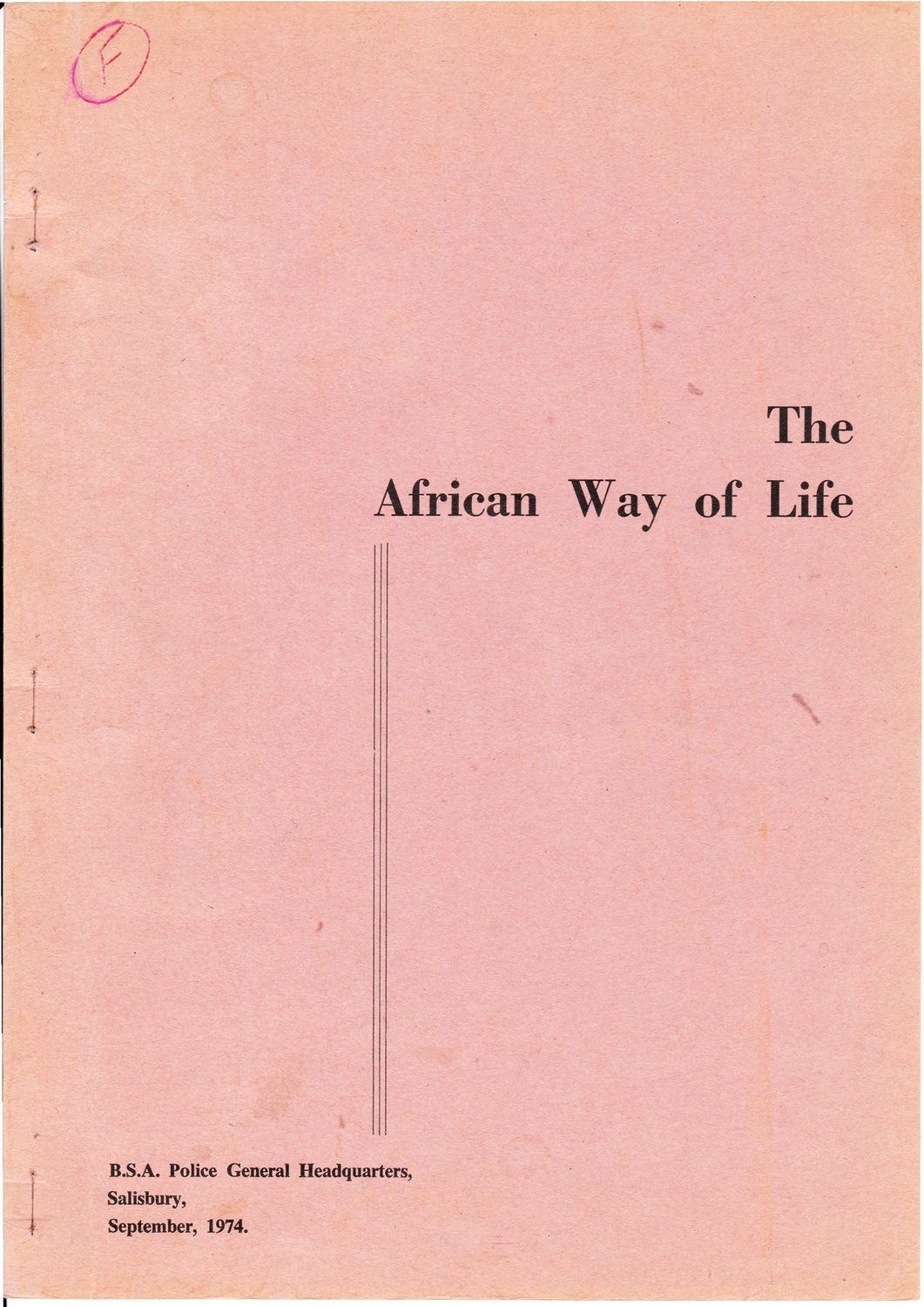 The African Way of Life