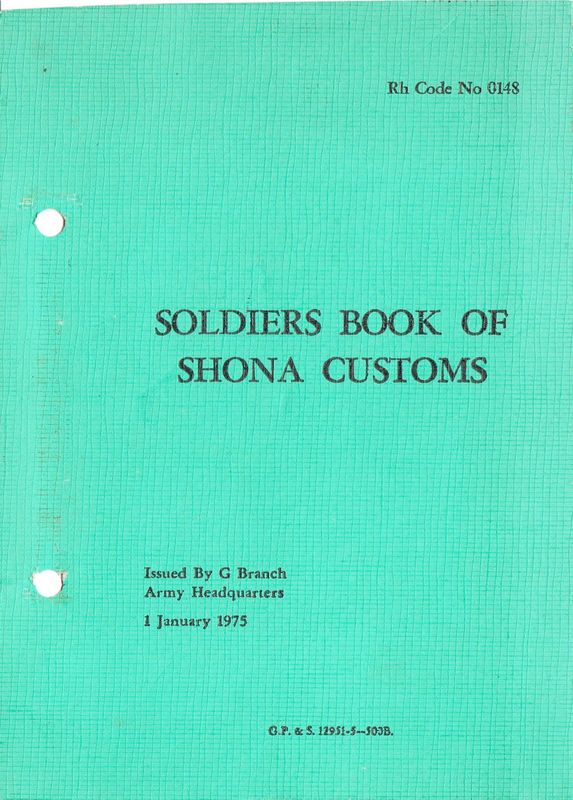 Rhodesia - Soldiers Book of Shona Customs