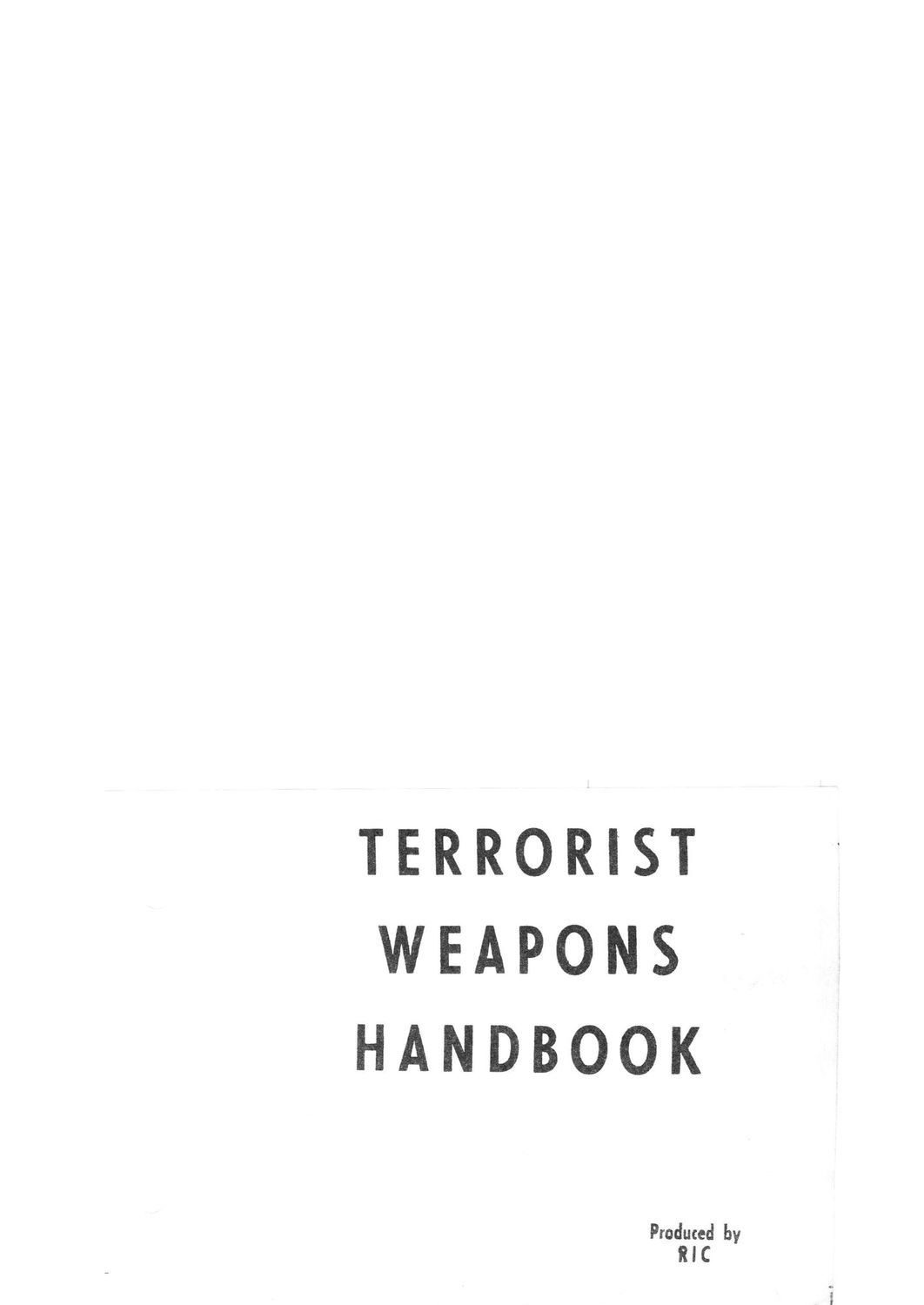 R.I.C. - Terrorist Weapons &amp; Equipment
