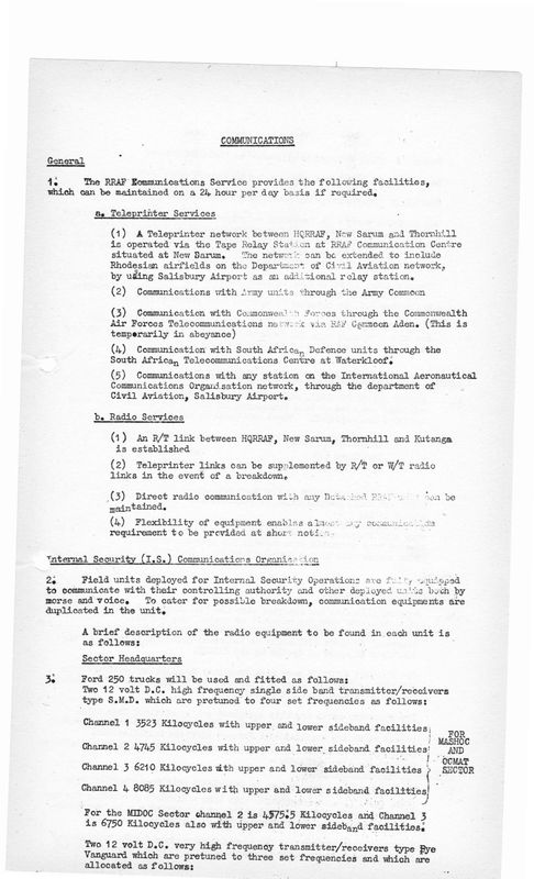 Rhodesian Air Force Communications