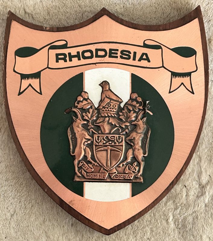 RHODESIA COAT OF ARMS PLAQUE