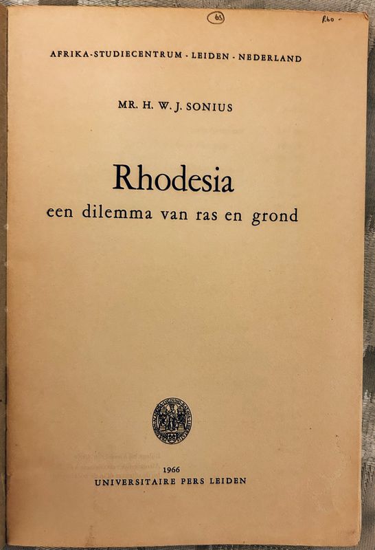RHODESIA - EEN DILEMMA VAN RAS EN GROND