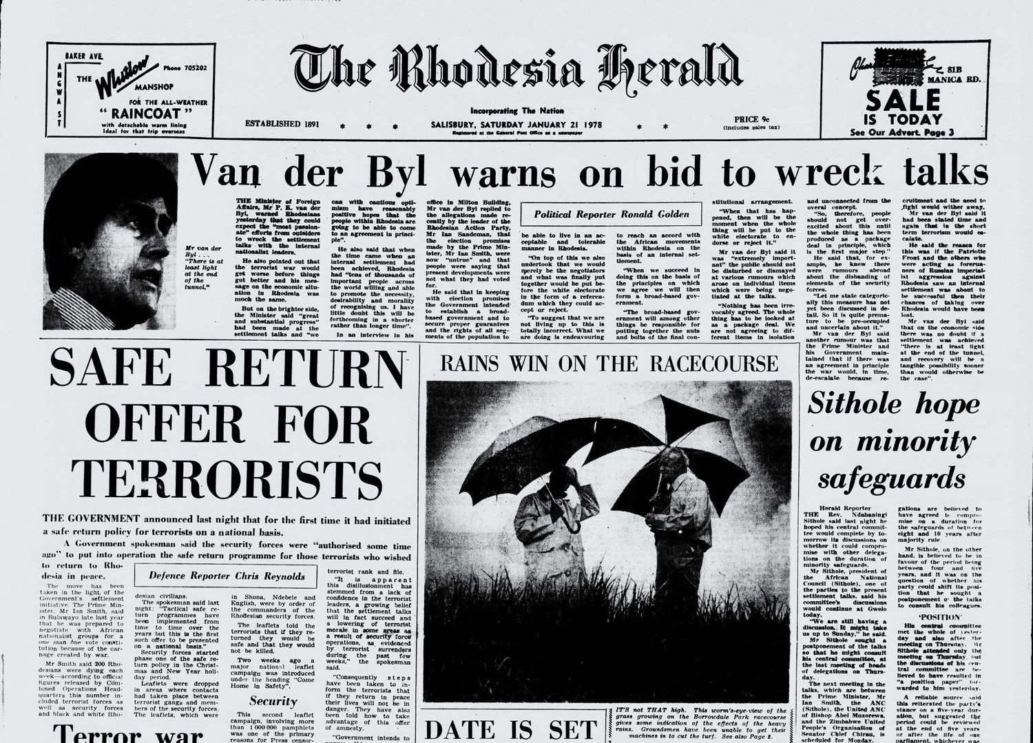 Rhodesia Herald - 21 January 1978