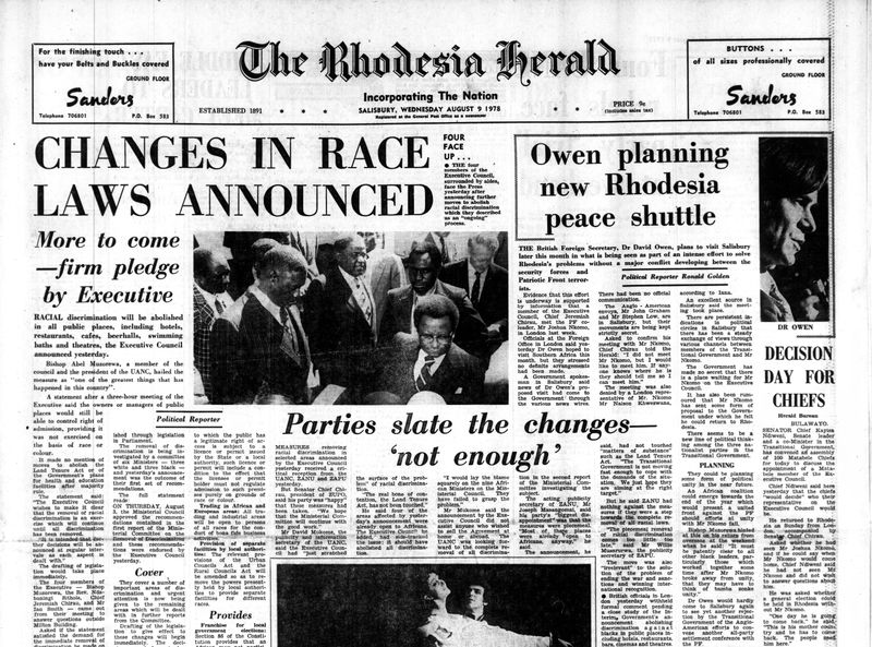 Rhodesia Herald -9 August 1978