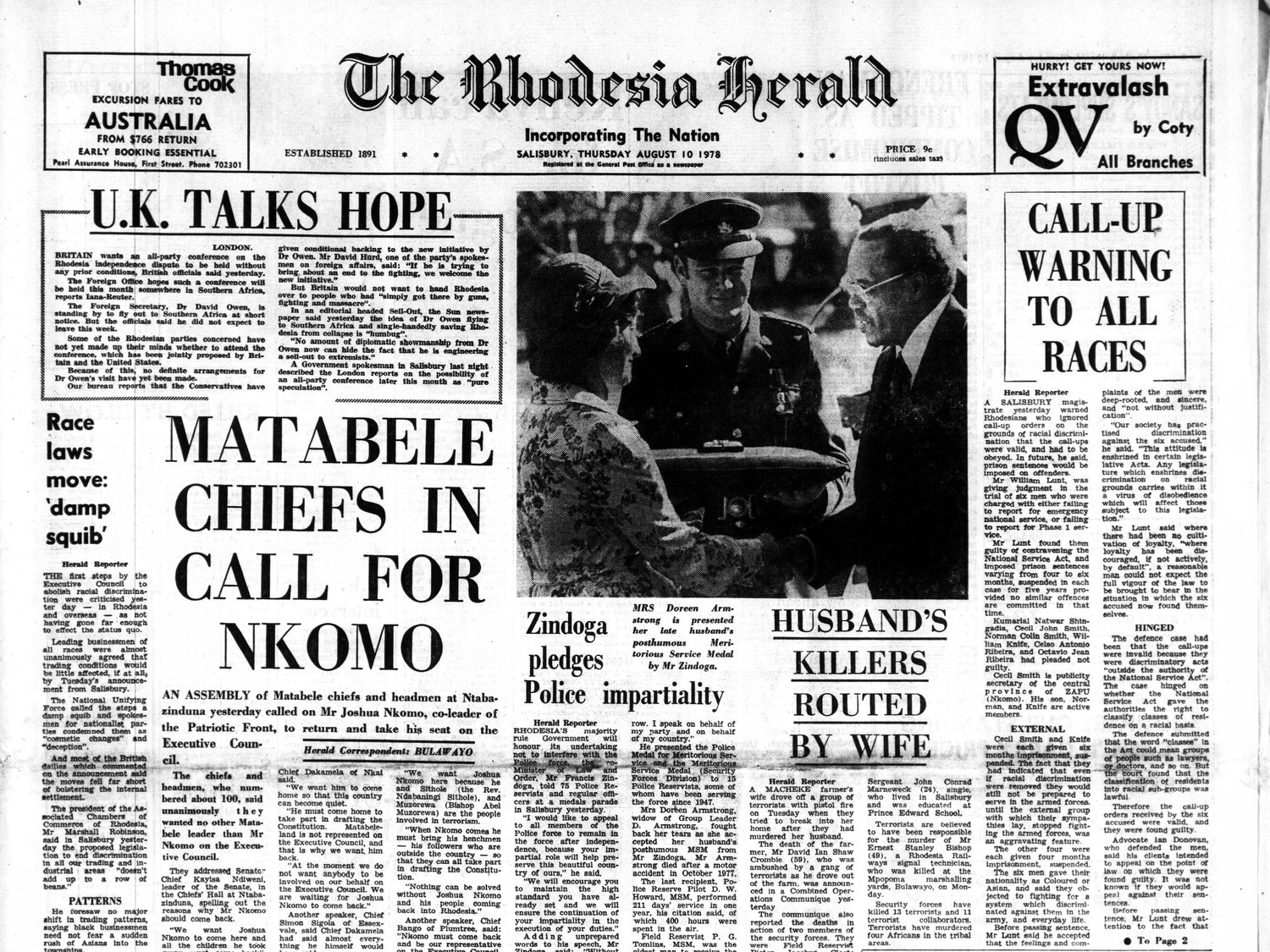 Rhodesia Herald -10 August 1978