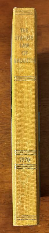 STATUTE LAW OF RHODESIA 1970