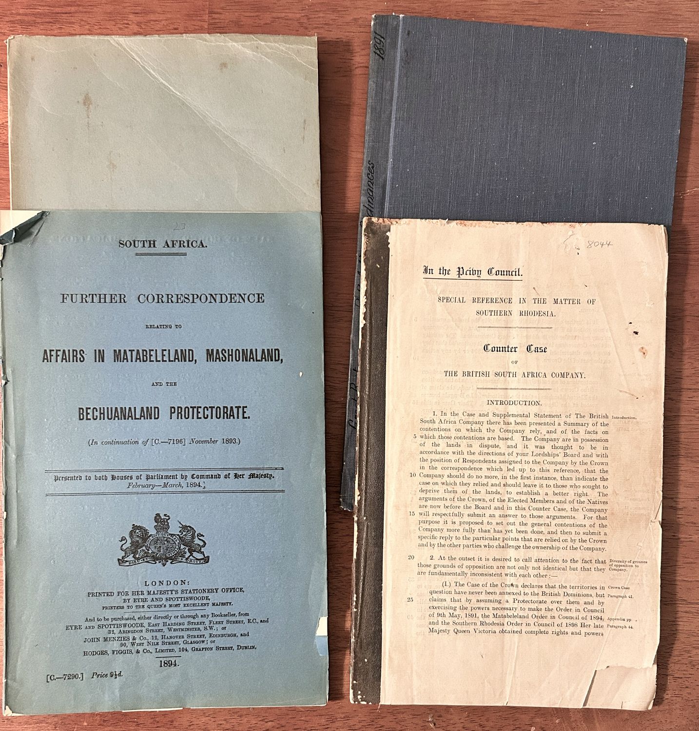 BRITISH SOUTH AFRICA COMPANY RELATED PUBLICATIONS
