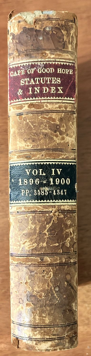 CAPE OF GOOD HOPE STATUTE &amp; INDEXES