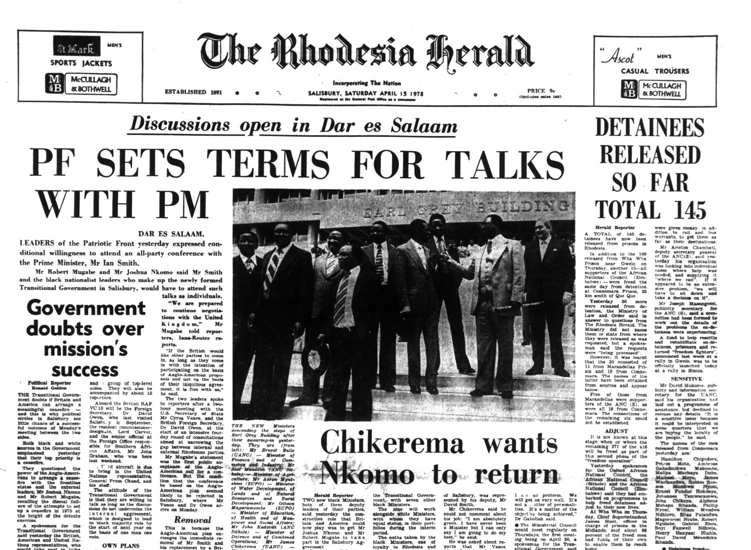 Rhodesia Herald -15 April 1978