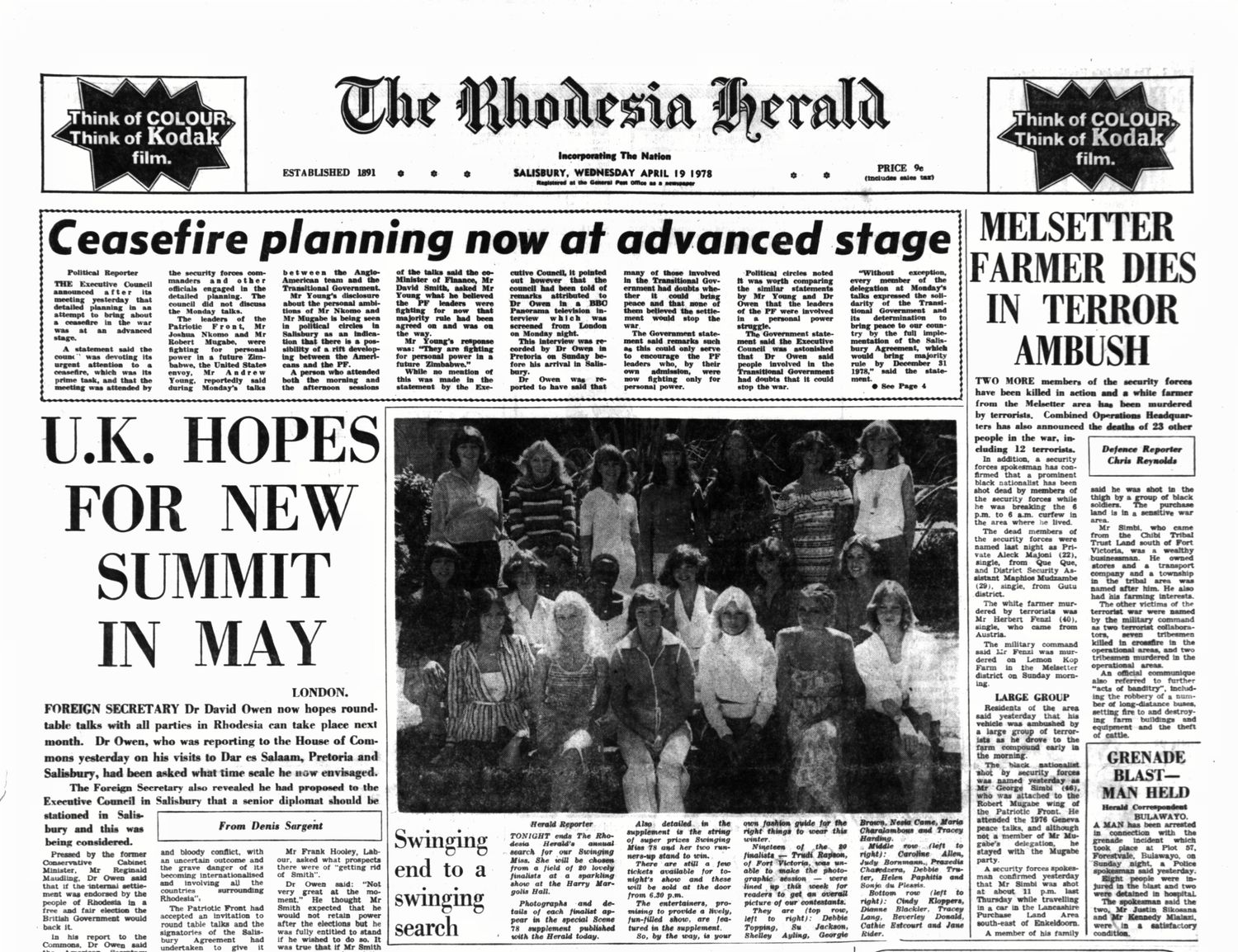 Rhodesia Herald -19 April 1978