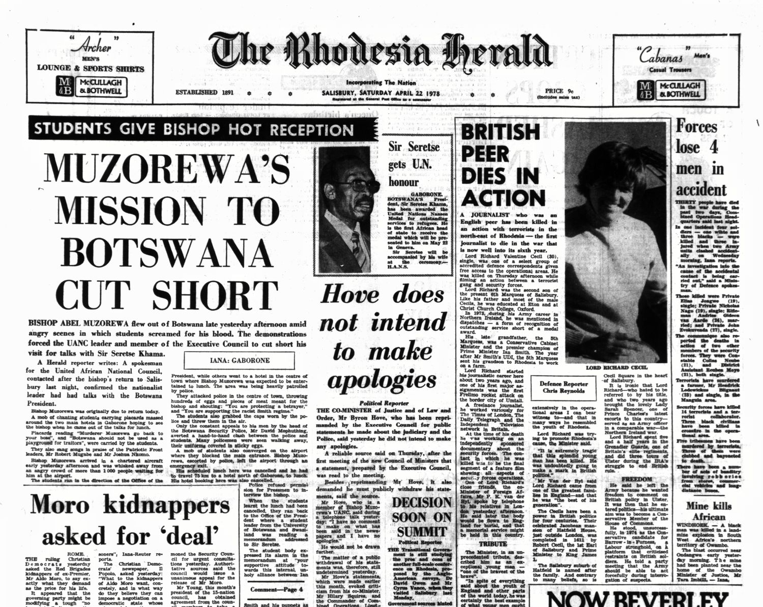 Rhodesia Herald -22 April 1978