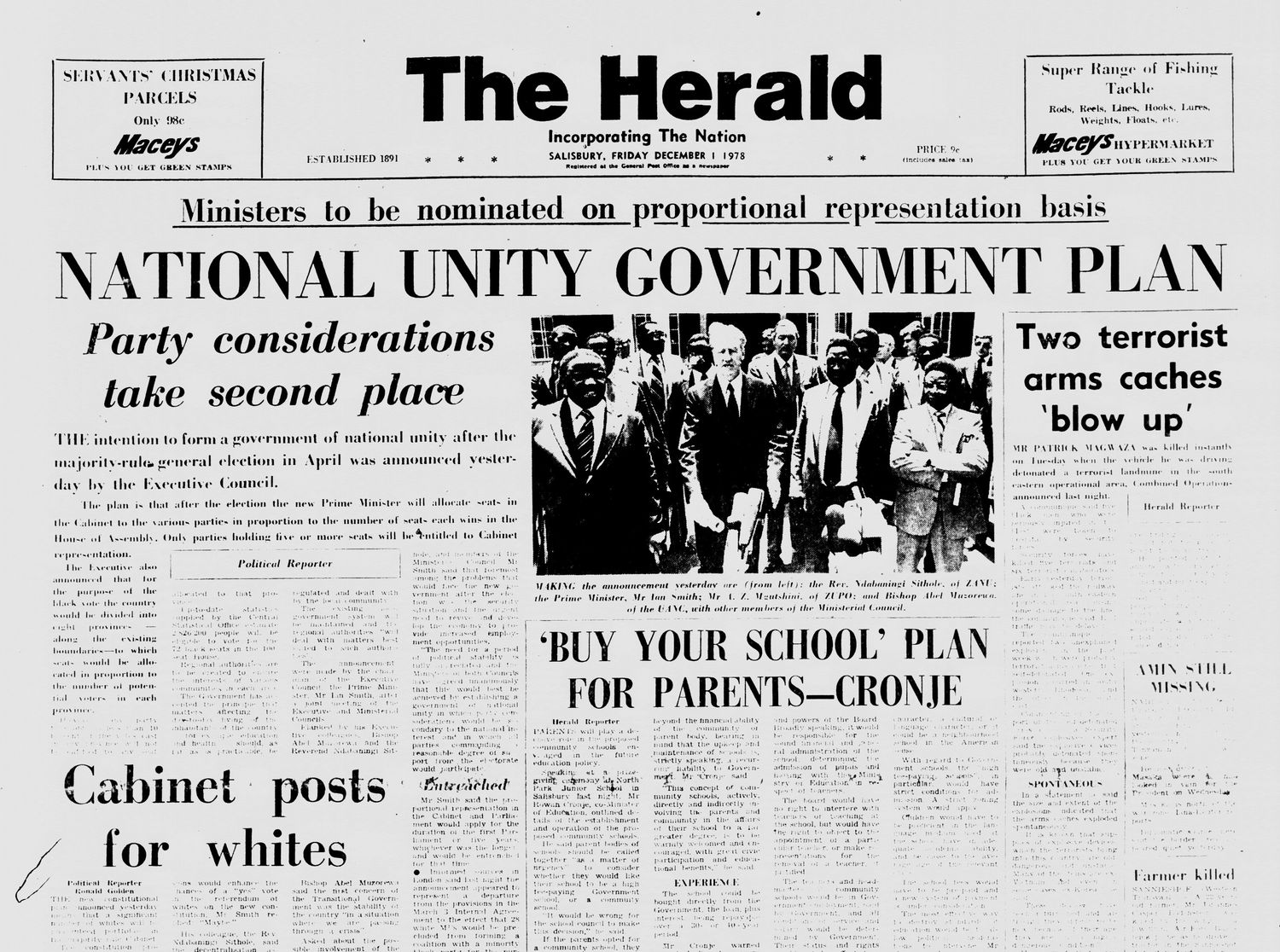 Rhodesia Herald -1 December 1978