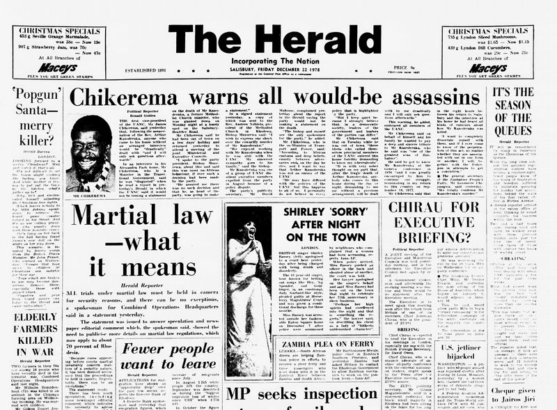 Rhodesia Herald - 22 December 1978