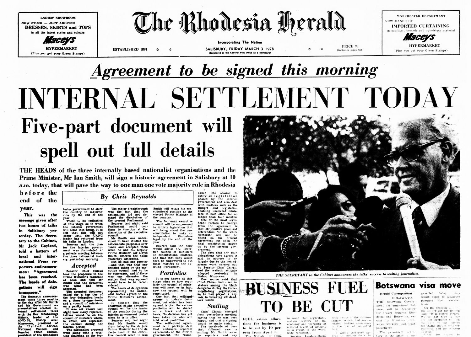 Rhodesia Herald - 3 March 1978