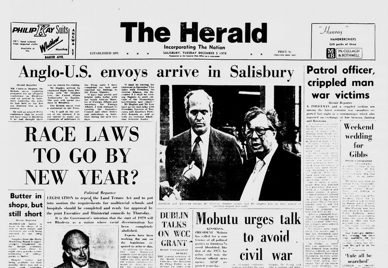 Rhodesia Herald -5 December 1978