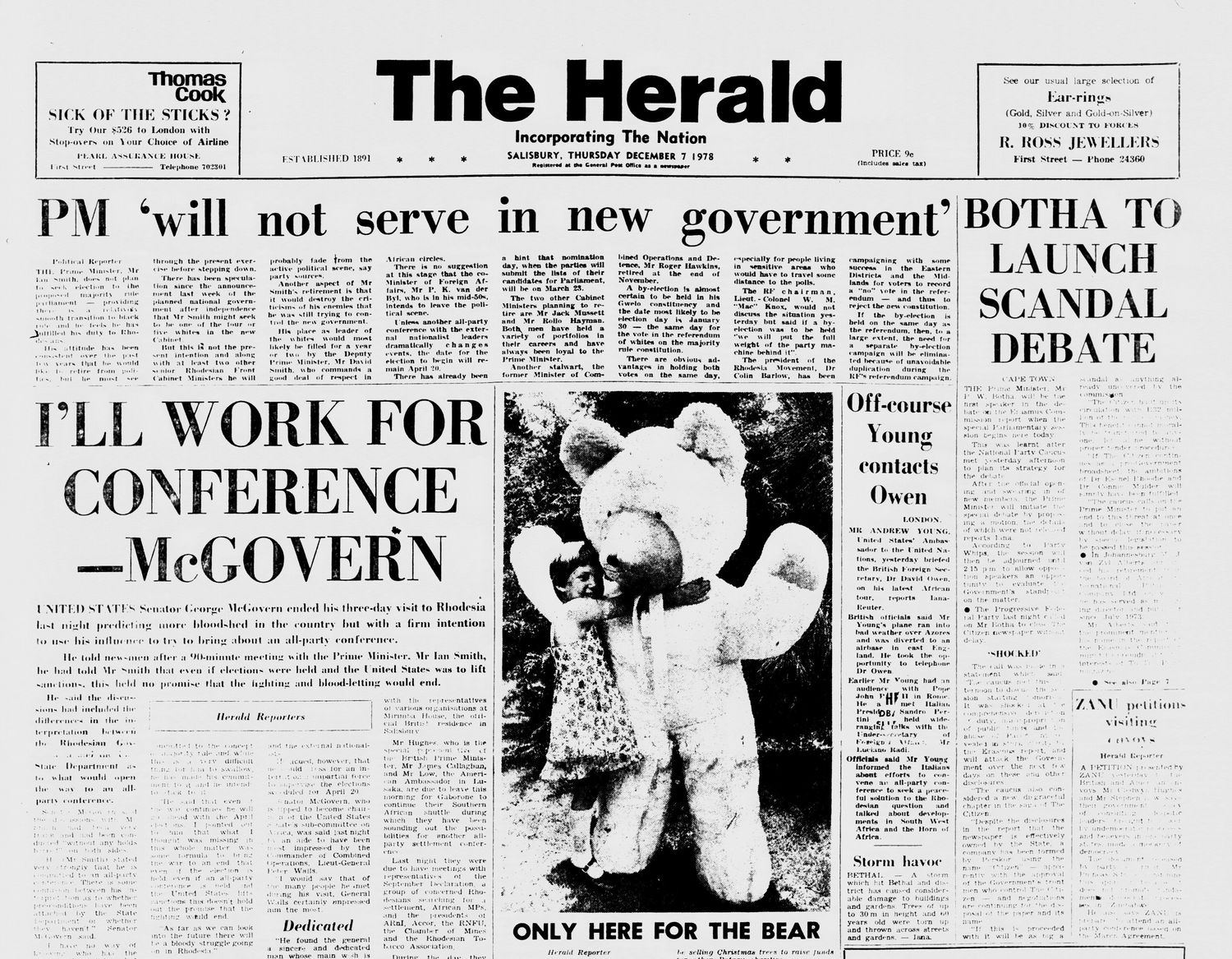 Rhodesia Herald -7 December 1978