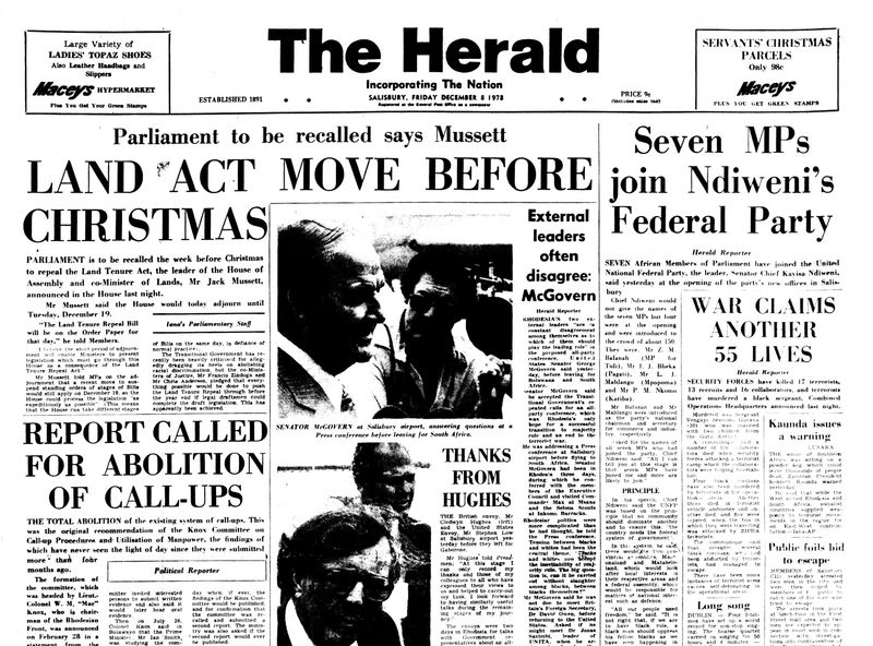 Rhodesia Herald -8 December 1978