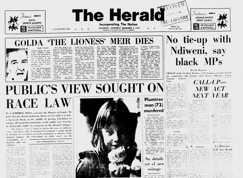 Rhodesia Herald -9 December 1978