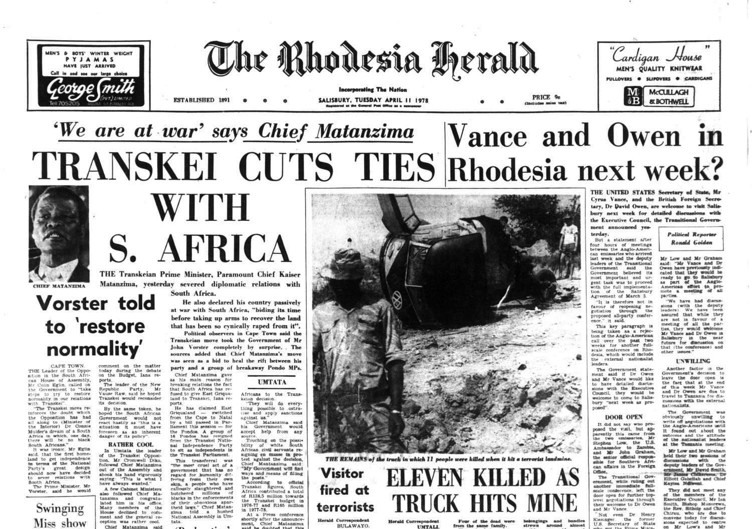 Rhodesia Herald -11 April 1978