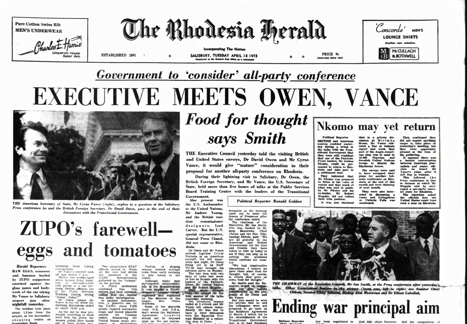 Rhodesia Herald -18 April 1978