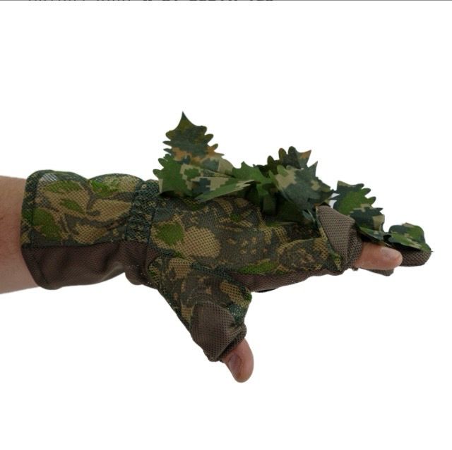 Stalker Green 3D Leaf Suit Gloves - S