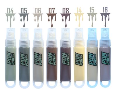 PonPonPen （全ブラウン8色セット）、トントンボー付き、保管用キャップや予備キャップ付き（送料無料）