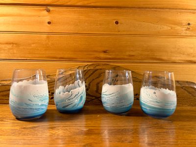 OCEAN WAVE WINE GLASSES