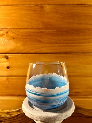 Stemless Ocean Wave Red Wine Glass