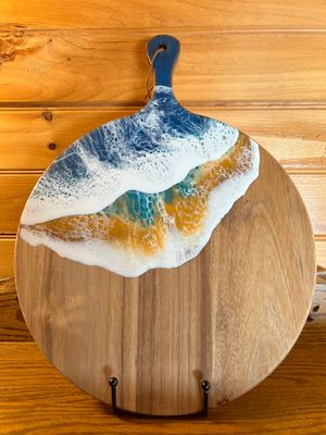 X-Large Waves Round Paddle Charcuterie Board