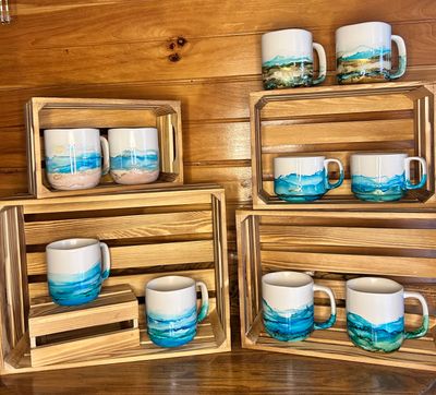 LAND &amp; SEASCAPE HAND-PAINTED MUGS