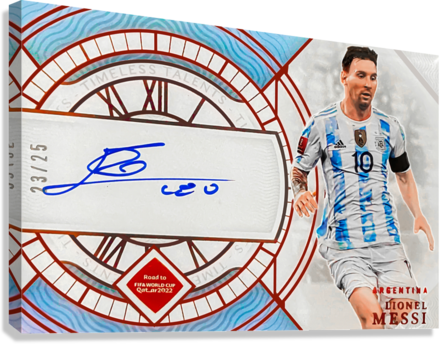 Lionel Messi National Treasures Timeless Talents Signatures Ruby, Replica Card