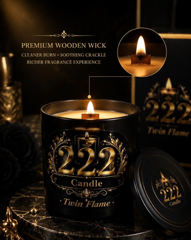 Twin Flame - Premium Wooden Wick Candle Twin Flame - Premium Wooden Wick Candle