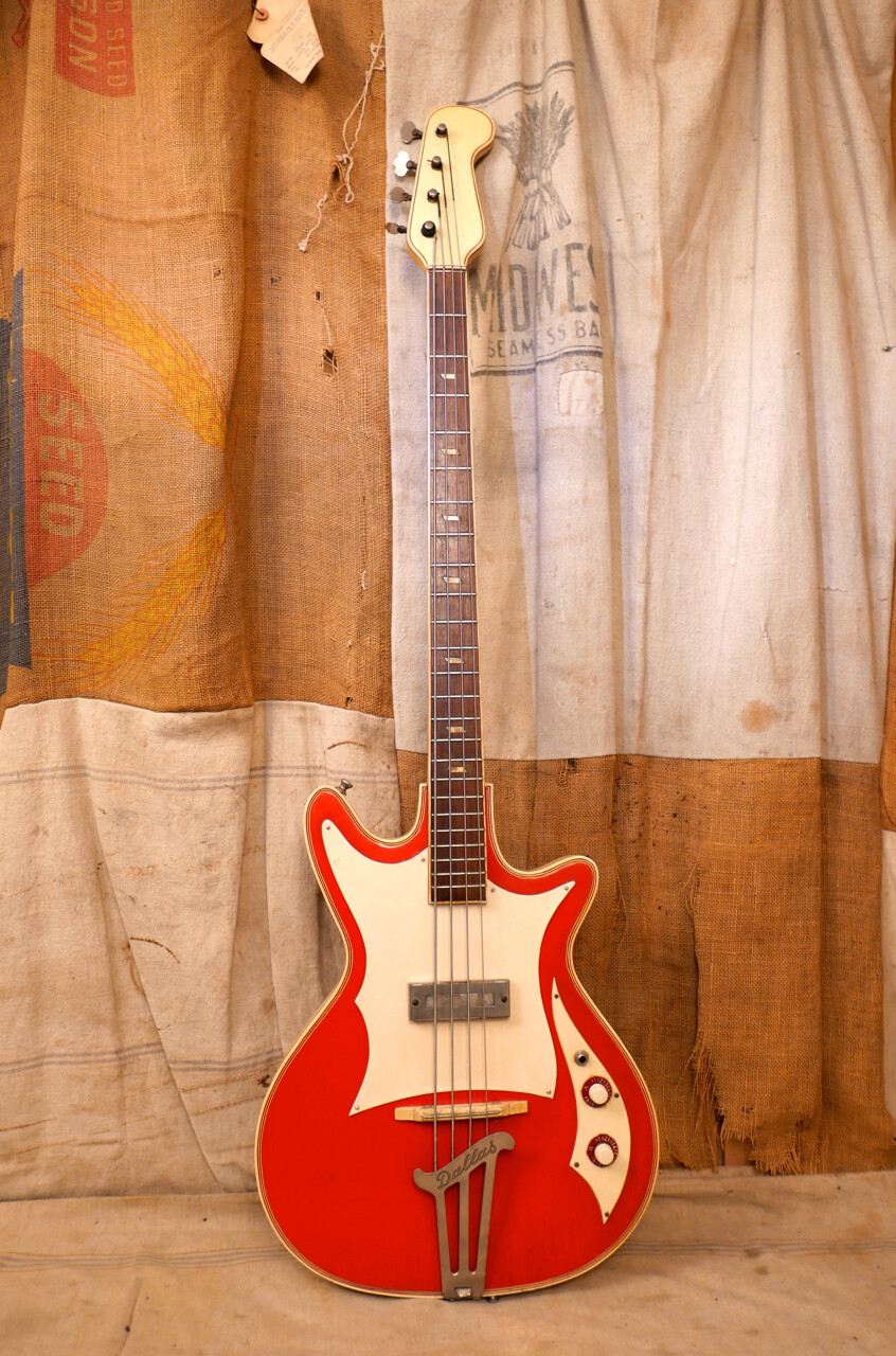 1960s Dallas Arbiter Bass Red and White Pearl