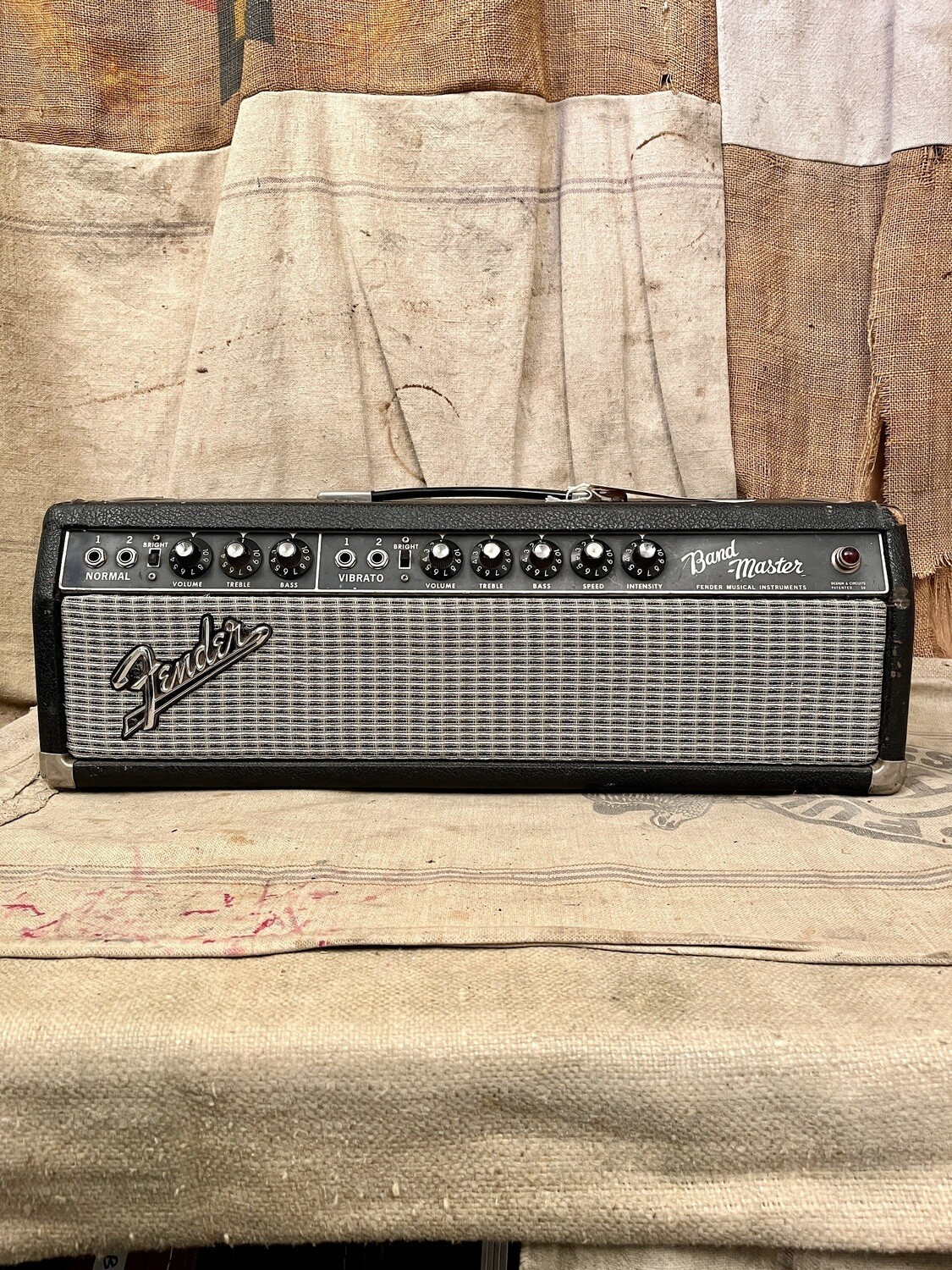1966 Fender Bandmaster Amplifier Head Black Panel
