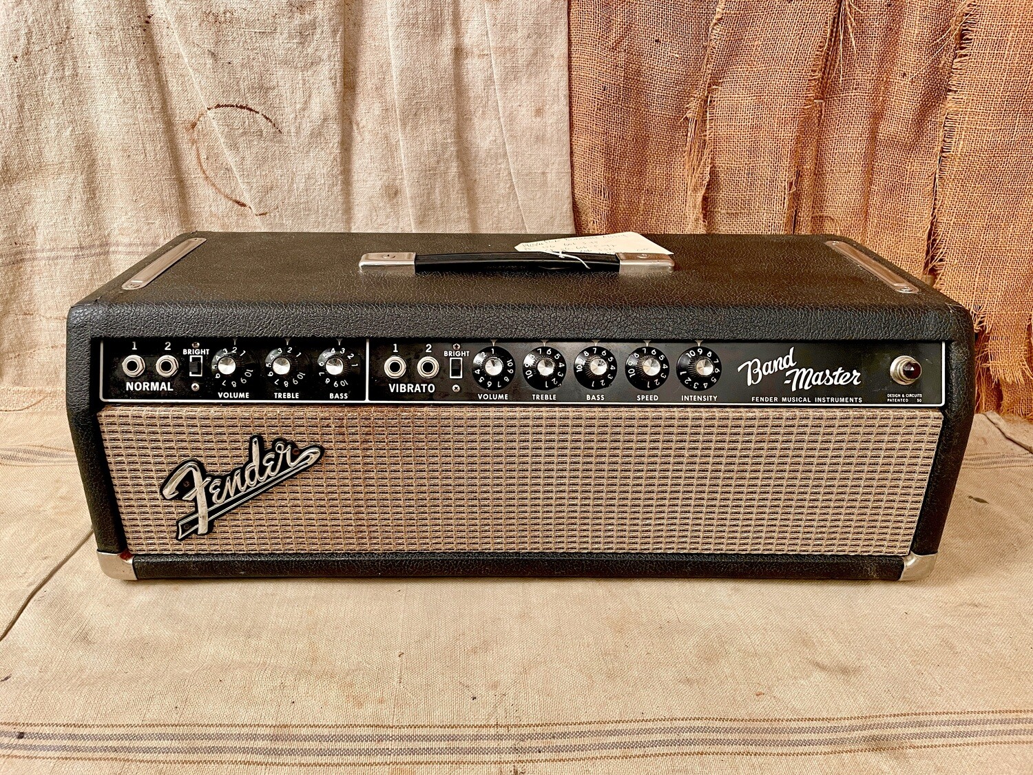 1965 Fender Bandmaster Amplifier Head Black Panel