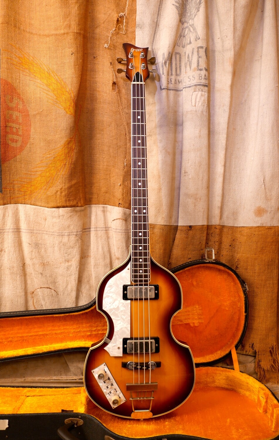 1980 Greco VB-500 Violin Bass Lefty LH Sunburst