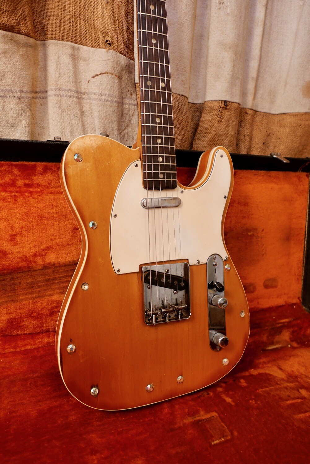 1966 Fender Telecaster Custom Natural Refin w/Rhinestones