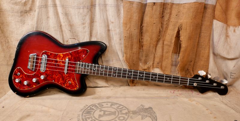 1966 Silvertone 1443 Hornet Bass Red