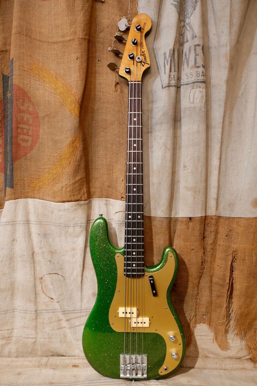 1974 Fender Precision Bass Green Sparkle Refin