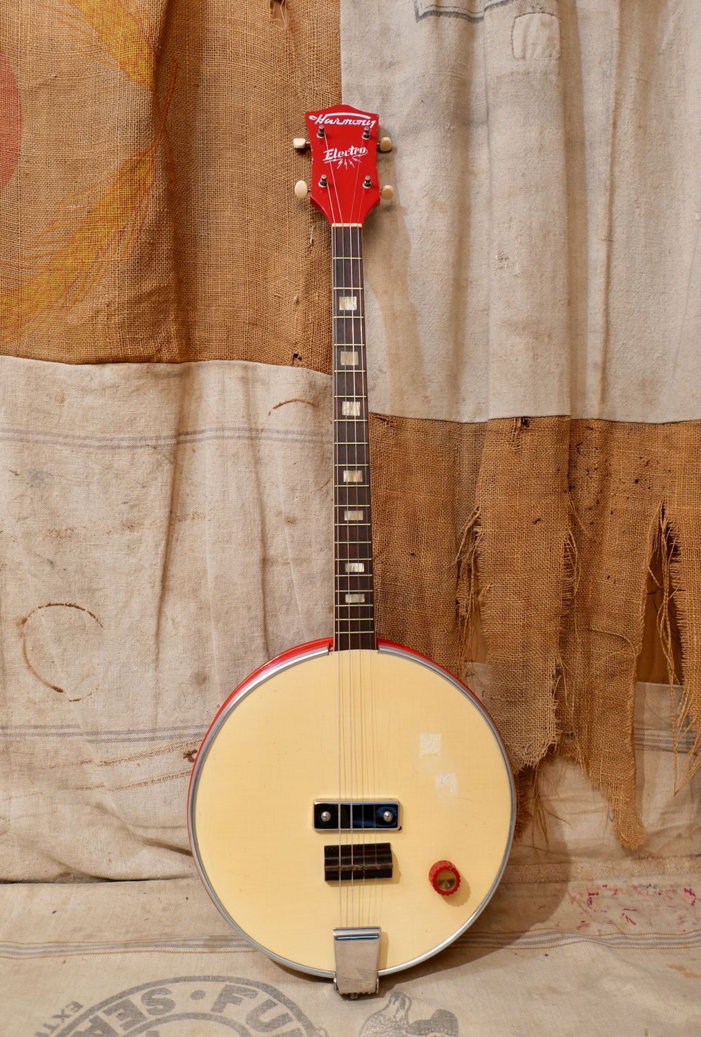 1956 Harmony H-82 Electric Banjo Red H82
