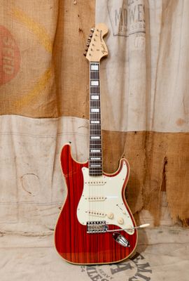 2002 Fender Japan ST68-HO '68 RI Custom Stratocaster Zebra Wood Trans Red CIJ-MIJ