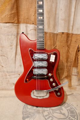 1960&#39;s Silvertone Silhouette 1488L Triple Red