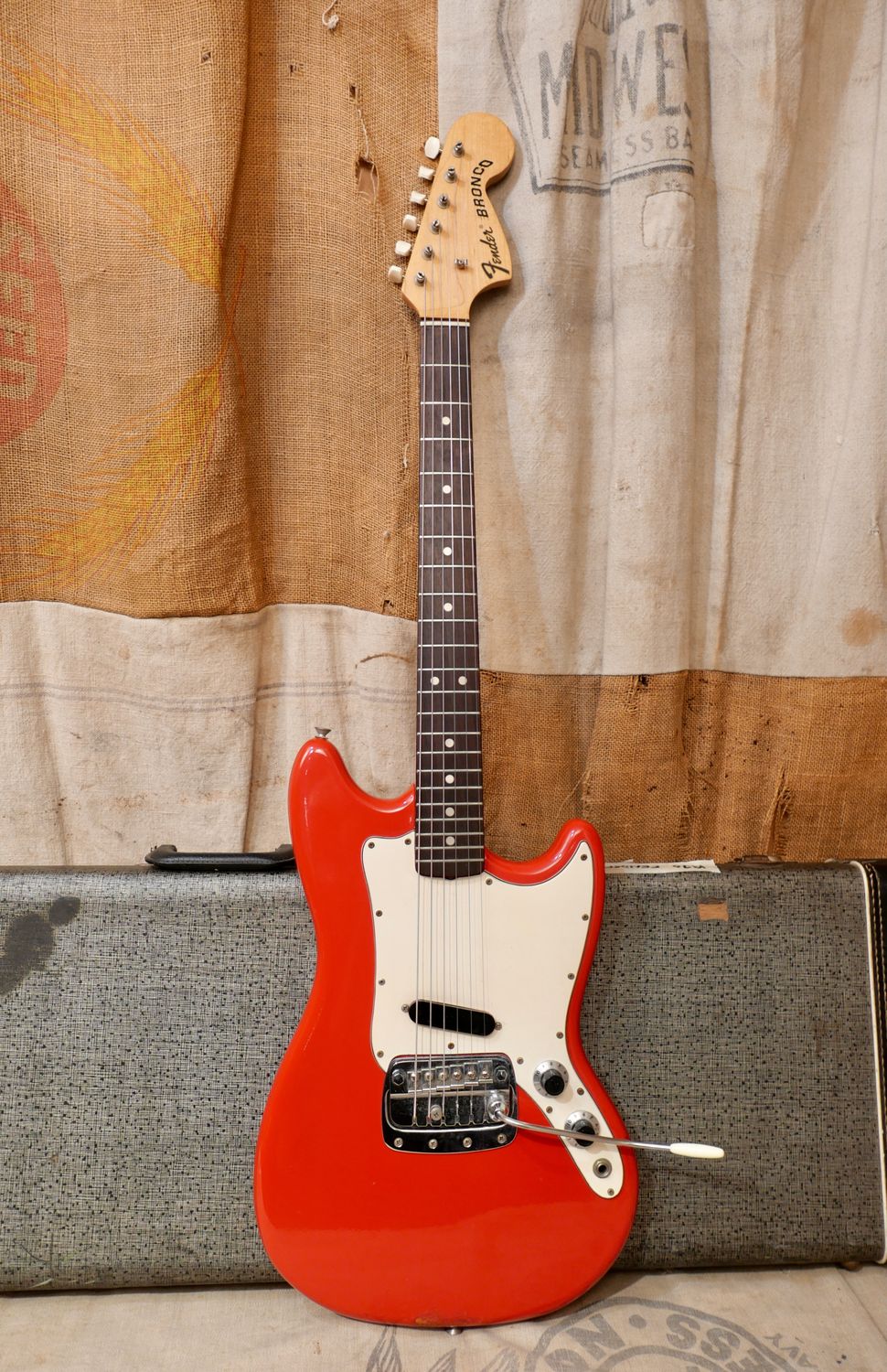 1970 Fender Bronco Red Electric Guitar w/OHSC