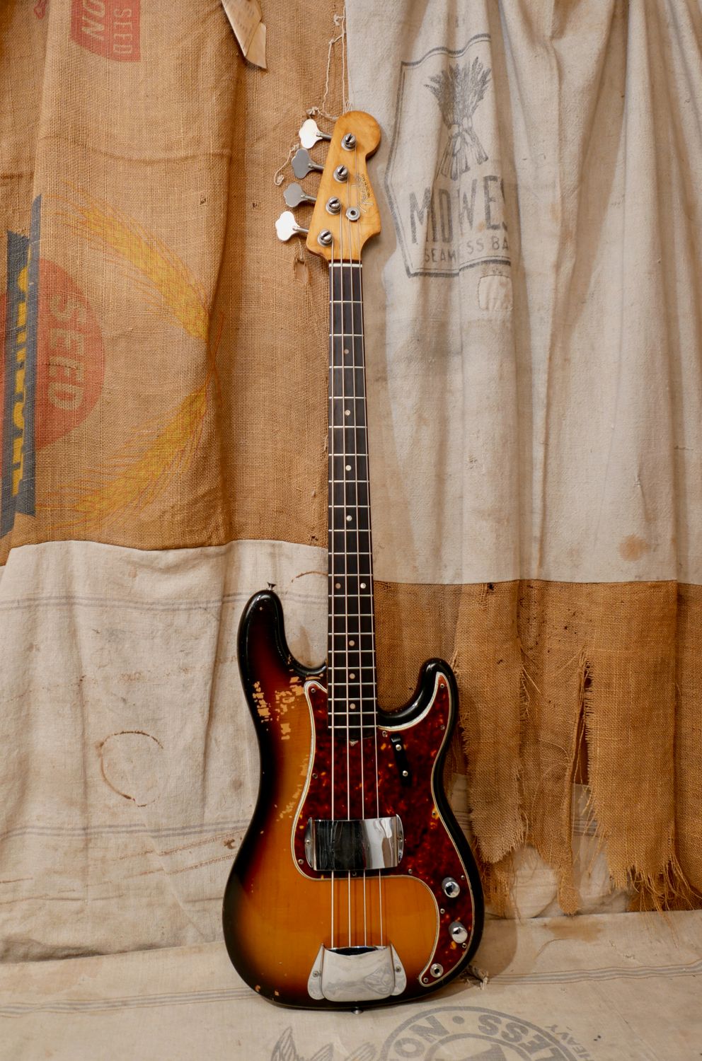 1961 Fender Precision Bass Sunburst Factory Refin