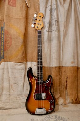 1961 Fender Precision Bass Sunburst Factory Refin