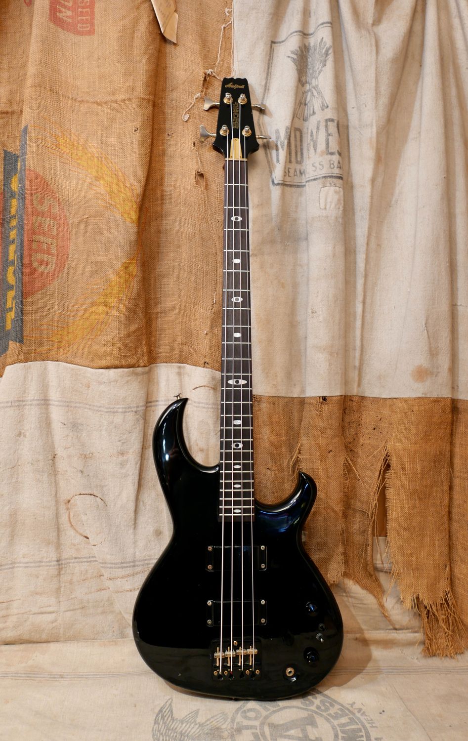 1982 Aria Pro II SB  Black N&#39; Gold Bass Guitar Black &quot;Cliff Burton&quot;