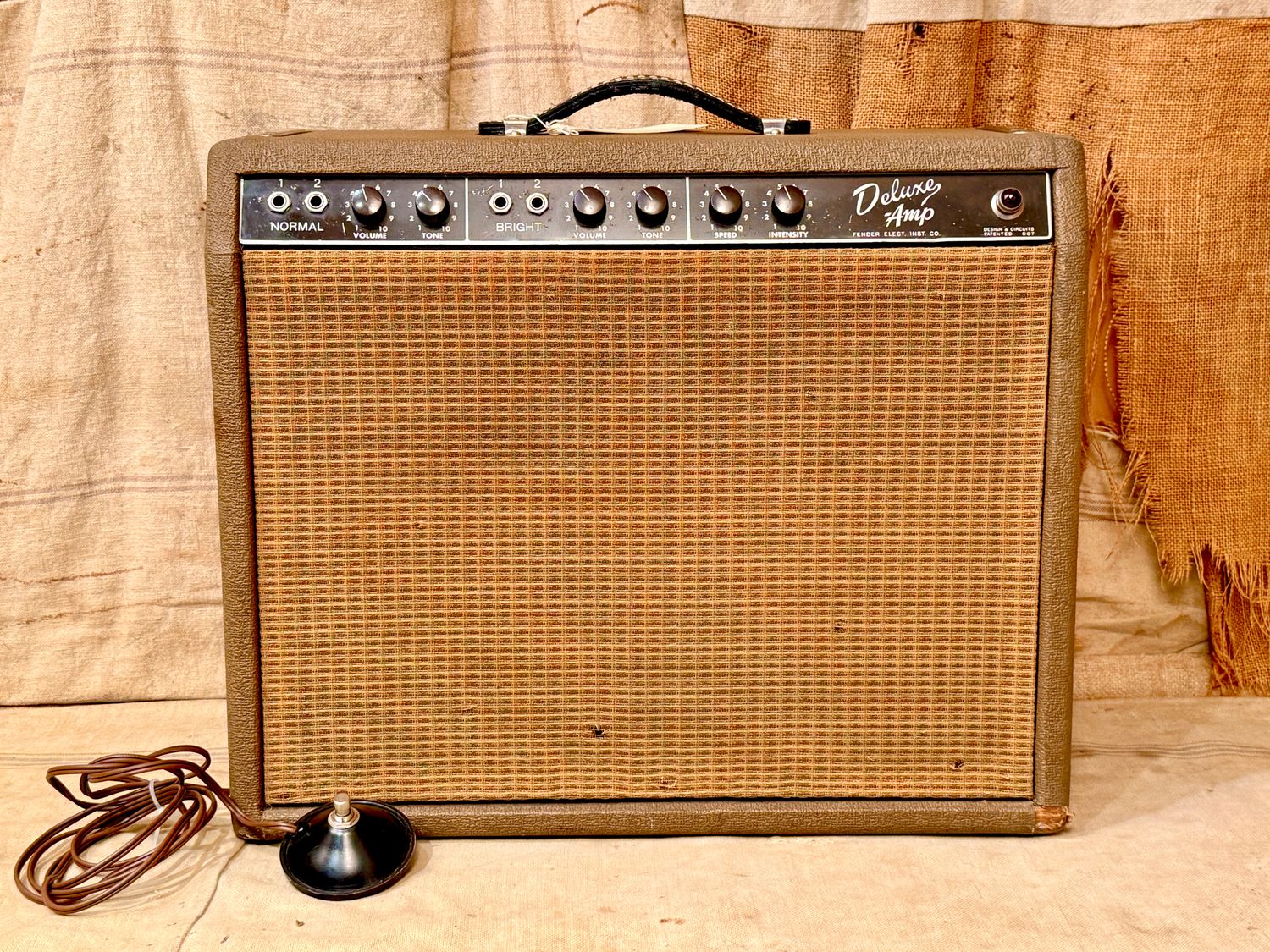 1962 Fender Deluxe 6G3A Tube Amplifier Brown