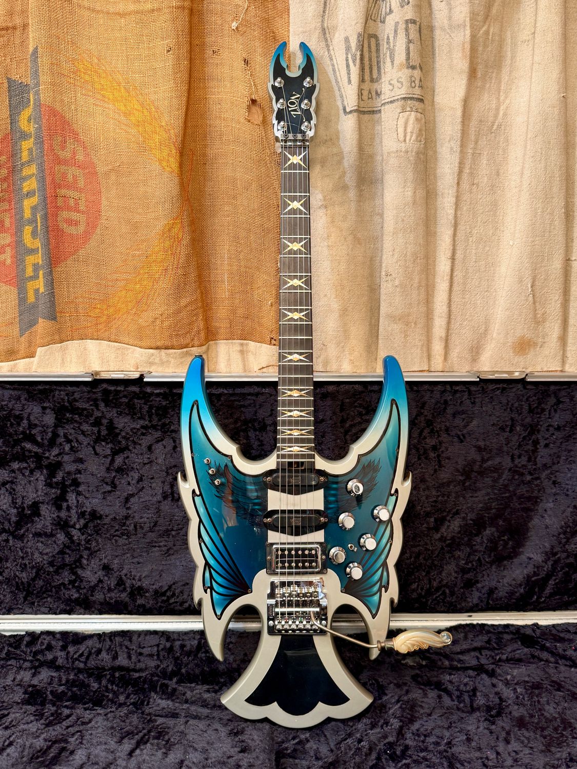 1980's Zion Custom Made "Wings" Guitar  w/Flight Case
