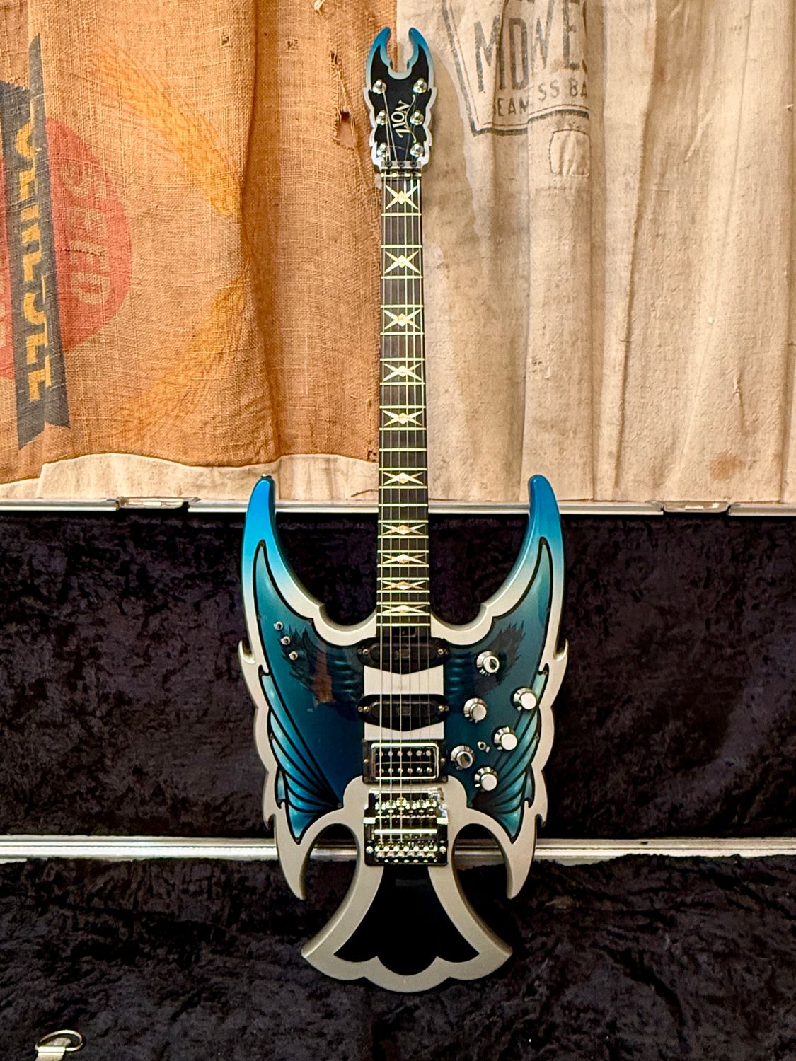 1980's Zion Custom Made "Wings" Guitar  w/Flight Case
